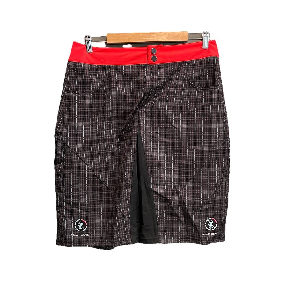 Alchemist Red Waistband Black/Brown‎ Check Men's Shorts Size Medium